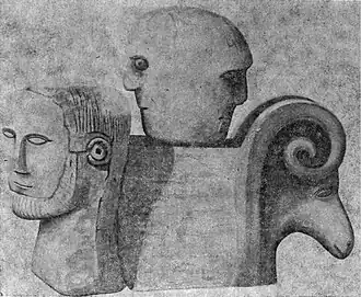 Speculative drawing of the Corraghy Heads. Irish, 1st century AD[29]