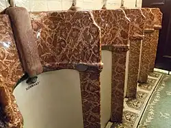 Rose-coloured imitation-marble urinals in the Philharmonic Dining Rooms