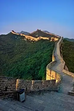 The Great Wall on a mountain ridge