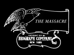 Stylized title card showing "The Massacre" in serif lettering against a dark background