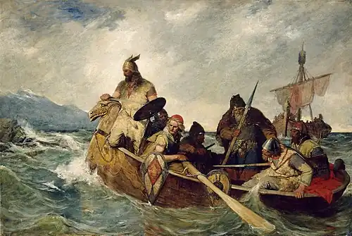 Image 7Norsemen landing in Iceland. Painting by Oscar Wergeland (1909). (from History of Iceland)