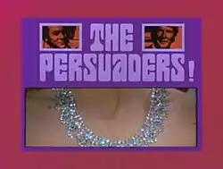Series title with images of title characters and girl's neck with a diamond necklace