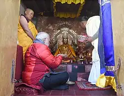 Narendra Modi, Prime Minister of India, offering prayers