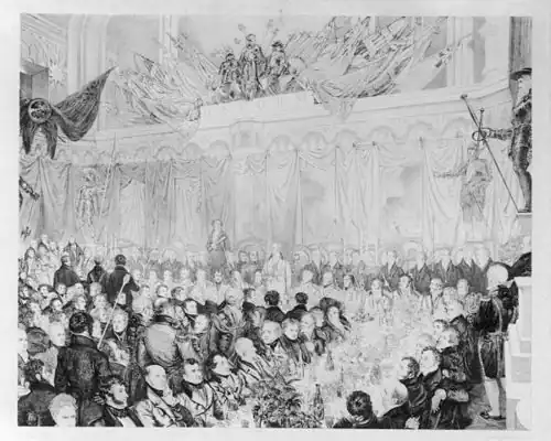 The Reform Banquet, (1833). Print based on Haydon's original paintings