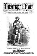 Cover of The Theatrical Times, Issue no. 1, June 13, 1846