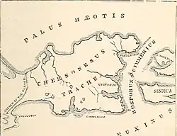 Map of Kerch Peninsula in antiquity.
