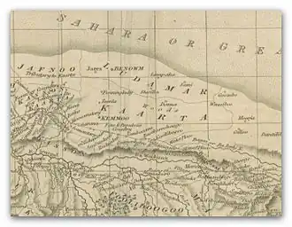 The Kingdom of Kaarta on a map, published 1825