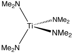 Stereo wireframe model of tetrakis(dimethylamino)titanium(IV)