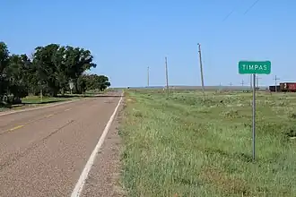 Timpas and U.S. Route 350.