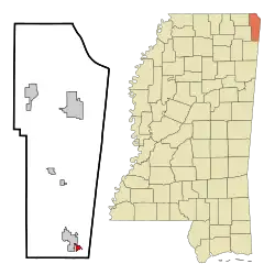 Location of Golden, Mississippi