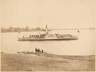 The 1865 paddle-steamer Adelaide (later Swan), the Parramatta River Steam Company's main ferry