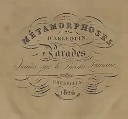 Title page, Métamorphoses d'Arlequin, 1826.