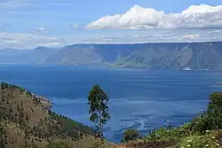 Image 32Lake Toba, the world largest volcanic lake panoramic view seen from Merek, North Sumatra (from Tourism in Indonesia)