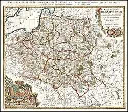 Map of the Polish-Lithuanian Commonwealth, publisher Tobias Mayer, 1757