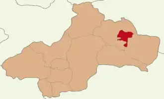 Map showing Başçiftlik District in Tokat Province