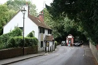 Old and new toll houses seen from the bridge