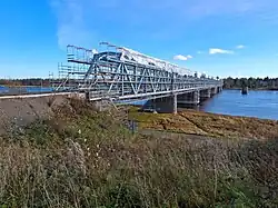 Railway bridge under renovation in summer 2024