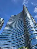 Ground-level view of UniCredit Tower