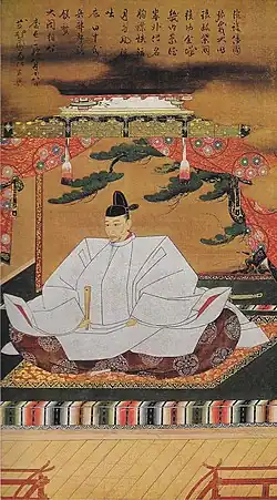 Japan's Toyotomi Hideyoshi wearing a hat influenced by wushamao ()