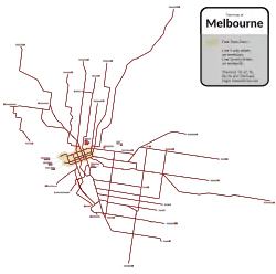 Melbourne tramway network, May 2017
