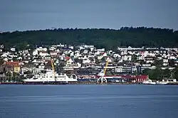 View of the coastline of the town