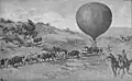Transport of an English observation artillery balloon at the Battle of Veertien Strome, Penning, 1901
