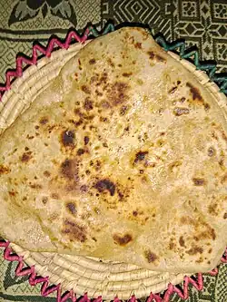 Sindhi Trikundo (triangular) Ofrato bread.