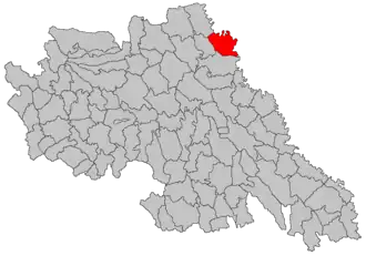 Location in Iași County