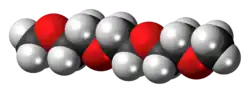 Space-filling model of the triglyme molecule