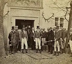 Wilhelm I with his nephew, Tsar Alexander II on a hunting trip together, c. 1872