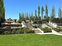 The central staircase up the Tandy Floral Terraces, 4-2025