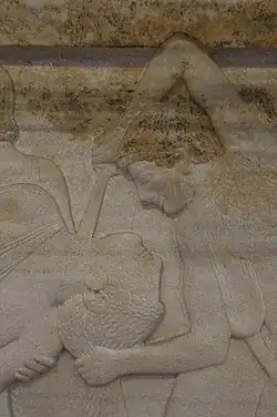 Sacrifice of Polyxena and tomb of Achilles with a tripod in front.[7]