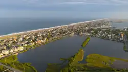 An aerial view of Greater Bay Head, featuring Twilight Lake.