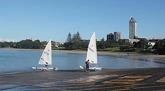 Takapuna Beach with Takapuna visible in the background