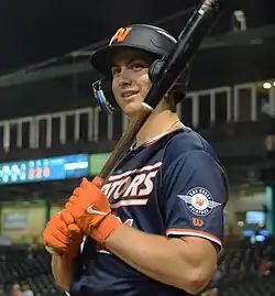 Tyler Soderstrom on deck while playing with the Las Vegas Aviators in 2023