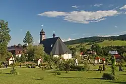 View of the town and Tatra Mountains