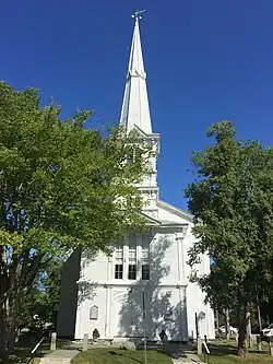The United Congregational Church dates to 1704. The current meeting house was built in 1832. Its 100' steeple is the tallest structure in town.[35]