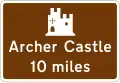 Historic castle tourist attraction 10 mi (16 km) ahead