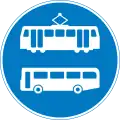 Route for use by buses and tramcars only