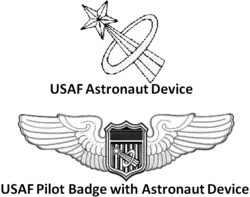 Astronaut Badge (Any Aeronautical Rating Badge with Astronaut Device)