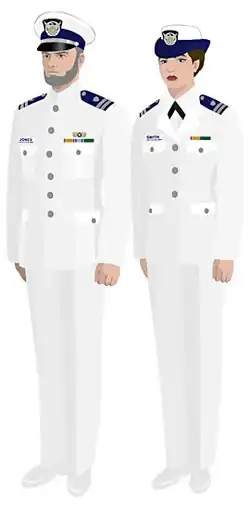 Service Dress White (Authorized for commodores and chaplains only)