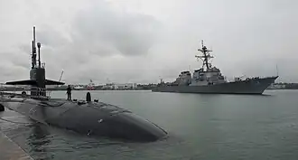 USS Buffalo and USS Stethem depart Changi Naval Base for the at-sea. (28506939156)