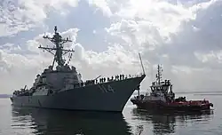 USS Ralph Johnson arrives in Singapore on 4 August 2023
