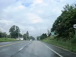US 20 westbound in the town and hamlet of Sharon