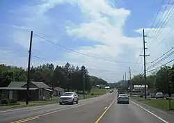 Westbound US 22 / southbound US 522 in Strodes Mills