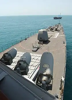 USS Cushing in the Persian Gulf on 27 June 2002