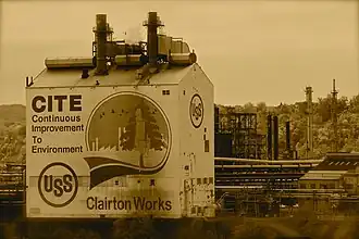 Clairton Coke Works' "Continuous Improvement To Environment" mural. May 2013.