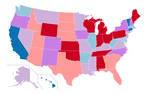 Partisan control of state governments following the 2010 elections   Democrats gained control   Democrats retained control   Split government formed   Split government maintained   Republicans gained control   Republicans retained control
