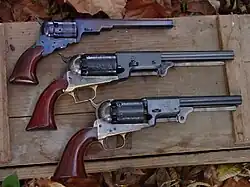 Colt M1836 Paterson, Colt M1847 Walker, and Colt M1848 Dragoon revolvers