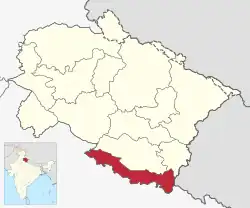 Location in Uttarakhand